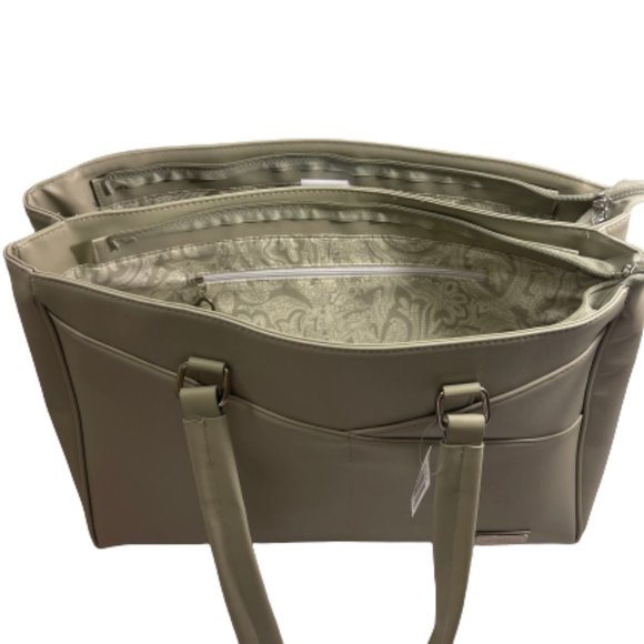 🆕Belle Russo Grey/Silver Leather Laptop Bag - Picture 5 of 9